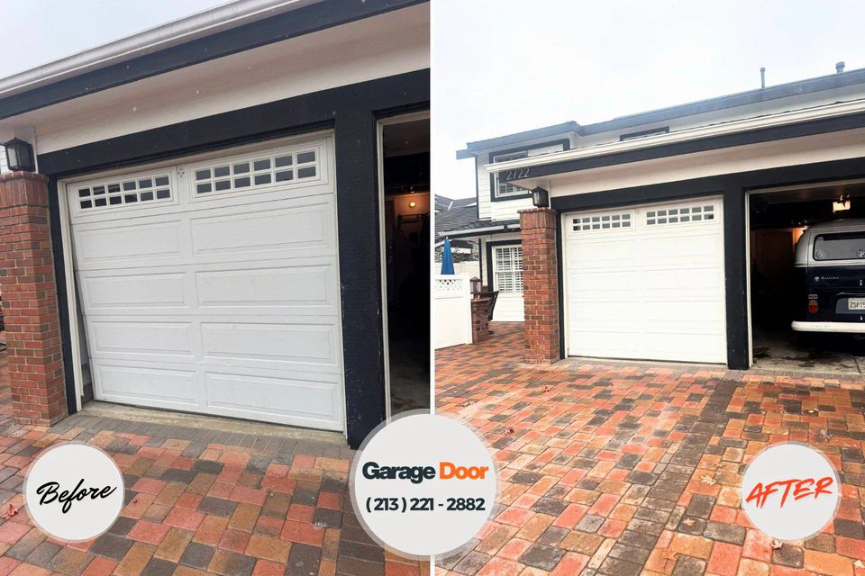 Before and after: garage door repair Los Angeles, CA